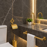 5-Piece Luxury Moroccan Brass Bathroom Set Gooseneck Tap • Towel Ring • Toilet Roll Holder • Engraved Toilet Brush Holder • Brass Toothbrush Holder (Copy).rf1