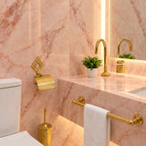 5-Piece Luxury Moroccan Brass Bathroom Set Gooseneck Tap • Towel Ring • Toilet Roll Holder • Engraved Toilet Brush Holder • Brass Toothbrush Holder (Copy).rf1