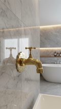 Handcrafted Moroccan Brass Faucet – Traditional Engraved Hammam