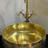 Custom Hammered Brass Sink – Vintage Bathroom Vessel with Antique Finish