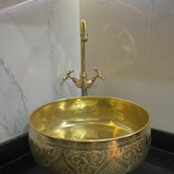 Custom Hammered Brass Sink – Vintage Bathroom Vessel with Antique Finish