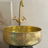 Custom Hammered Brass Sink – Vintage Bathroom Vessel with Antique Finish