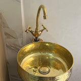 Custom Hammered Brass Sink – Vintage Bathroom Vessel with Antique Finish