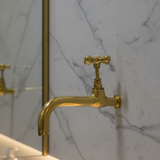 Handmade Unlacquered Brass Wall Mount Faucet – Moroccan Sand Cast Tap.