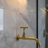 Handmade Unlacquered Brass Wall Mount Faucet – Moroccan Sand Cast Tap.