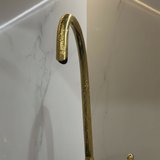 Solid Brass Gooseneck Faucet with Cross Handle & Supply Hose.
