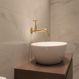 Handmade Unlacquered Brass Wall Mount Faucet – Moroccan Sand Cast Tap.