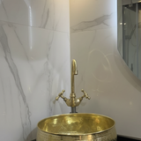 Custom Hammered Brass Sink – Vintage Bathroom Vessel with Antique Finish