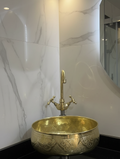 Custom Hammered Brass Sink – Vintage Bathroom Vessel with Antique Finish
