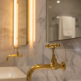 Handmade Unlacquered Brass Wall Mount Faucet – Moroccan Sand Cast Tap.