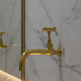 Handmade Unlacquered Brass Wall Mount Faucet – Moroccan Sand Cast Tap.