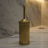 Handmade Engraved Brass Toilet Brush Holder – Luxury Bathroom Accessory