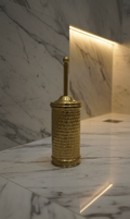 Handmade Engraved Brass Toilet Brush Holder – Luxury Bathroom Accessory
