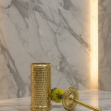 Handmade Engraved Brass Toilet Brush Holder – Luxury Bathroom Accessory