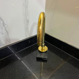 Heritage Gooseneck Kitchen Tap - Solid Unlacquered Brass .