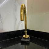 Heritage Gooseneck Kitchen Tap - Solid Unlacquered Brass .