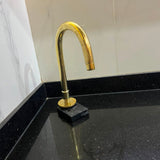 Heritage Gooseneck Kitchen Tap - Solid Unlacquered Brass .