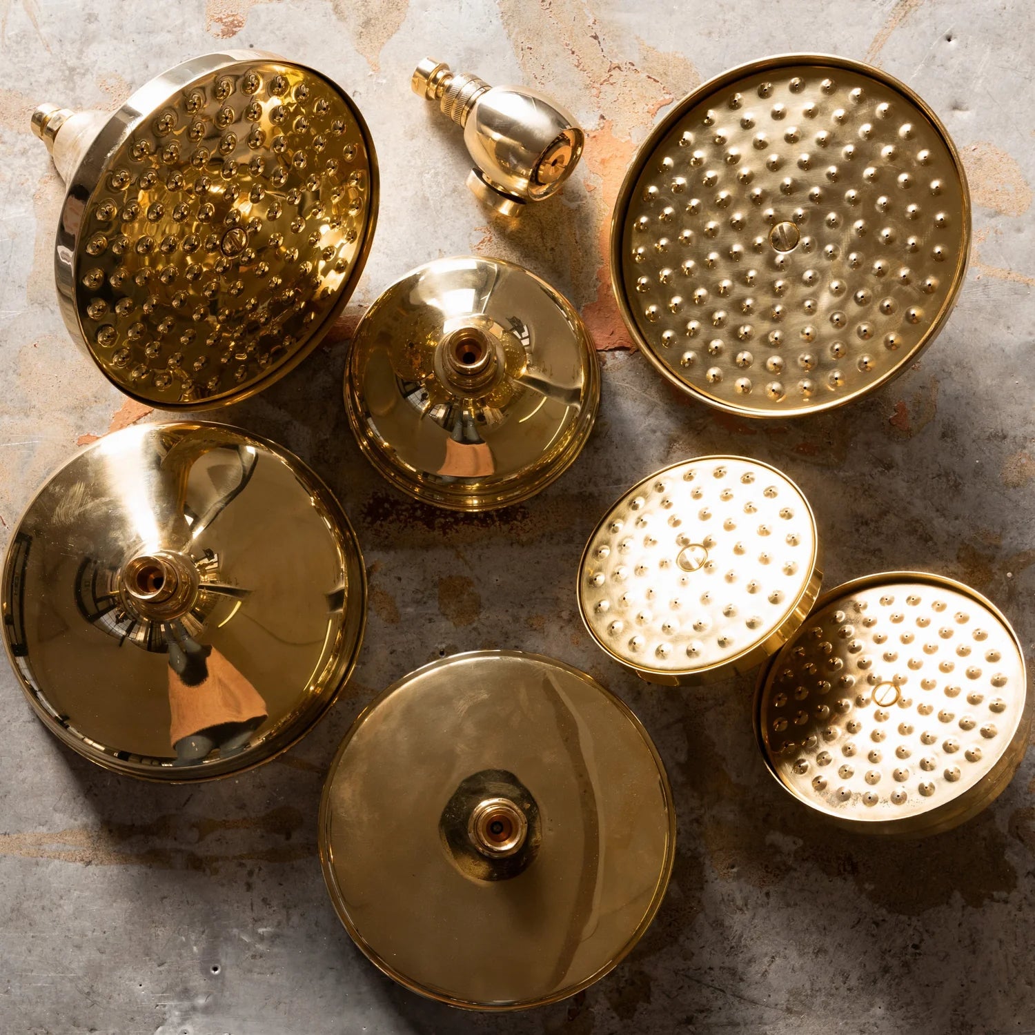 Handcrafted Unlacquered Brass Circular Rain Shower Head
