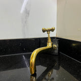 Handmade Unlacquered Brass Wall Mount Faucet – Moroccan Sand Cast Tap.